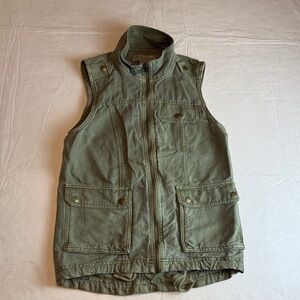 Lucky Brand Women's Olive Green Zip Front Utility Vest Size XS